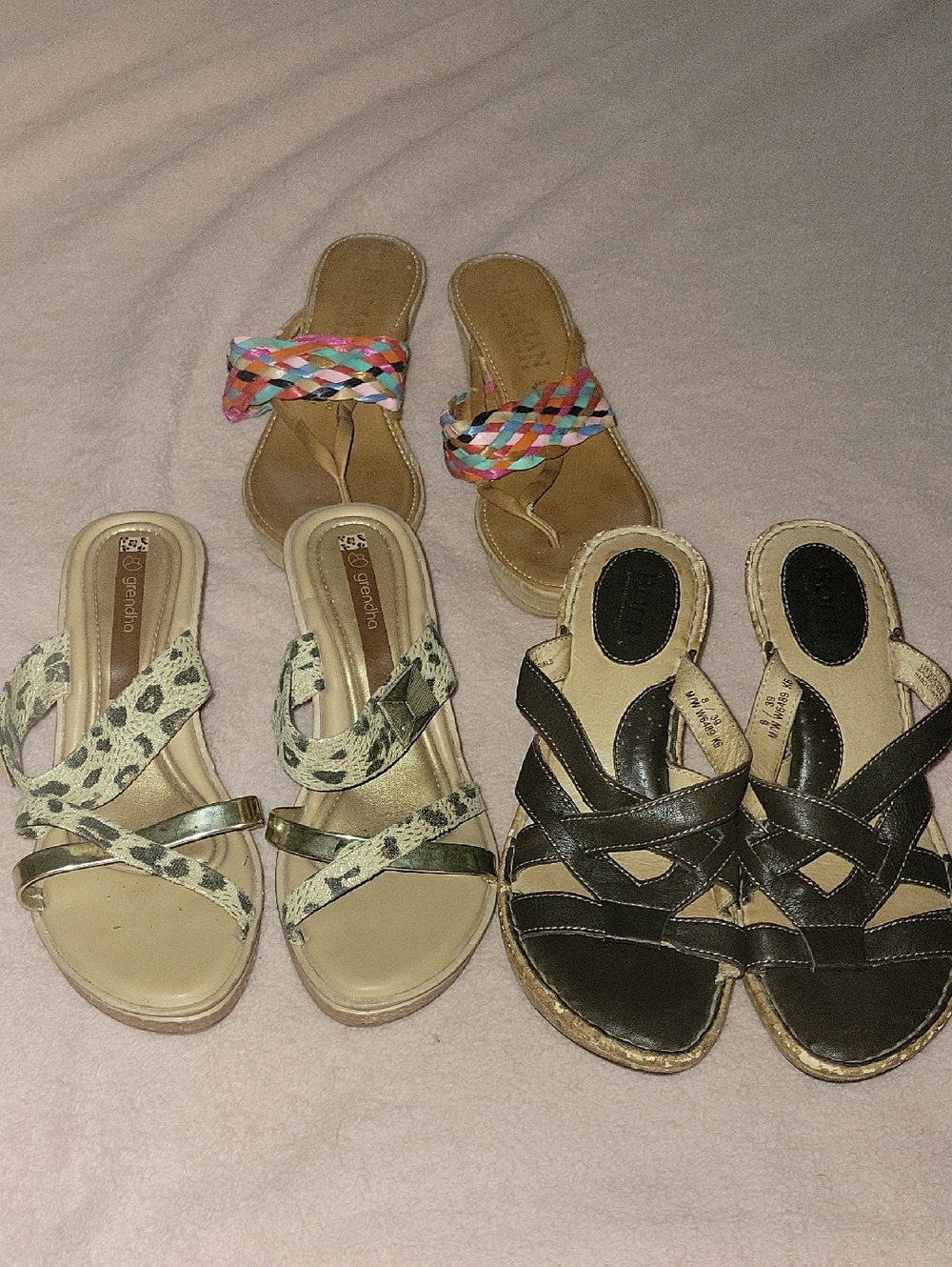 Braided Multicolor Slide Sandals - Unbranded